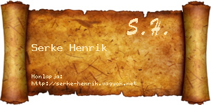 Serke Henrik névjegykártya